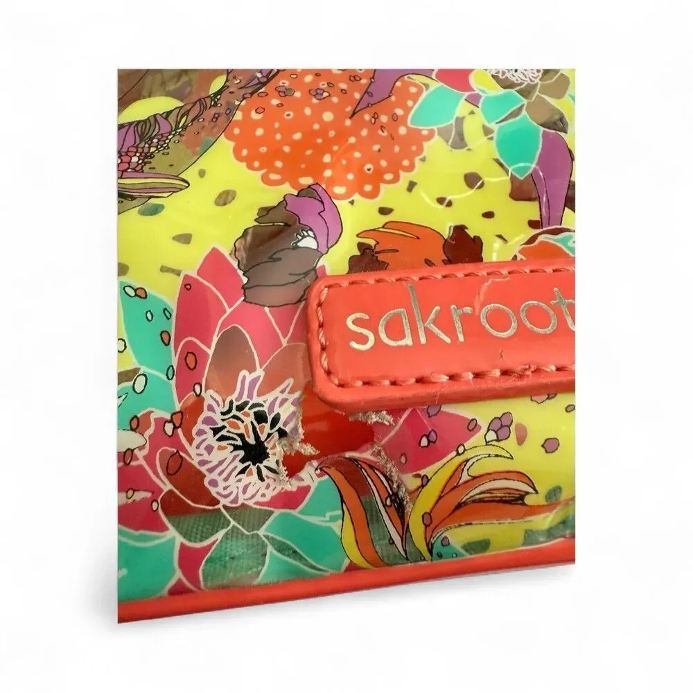 Sakroots Clear Koi Tote Shoulder Purse Coral BeachPool Bag w/Makeup Wallet‎